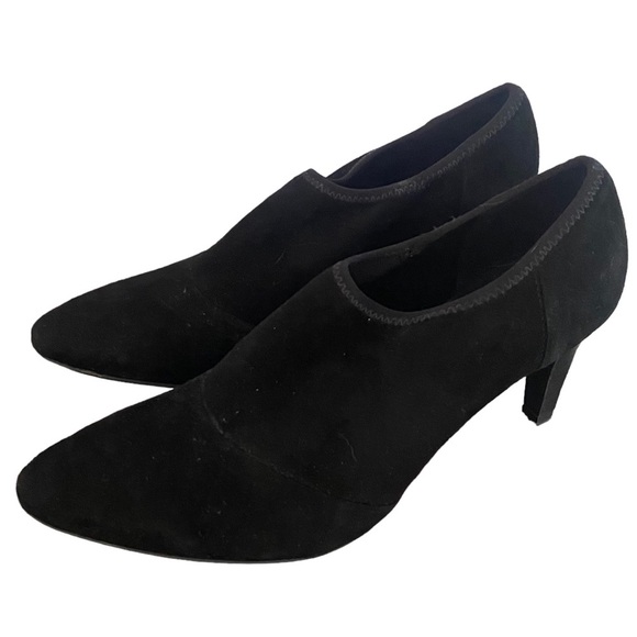 Ecco Shoes - Ecco Alicante Black Suede Pumps Booties Heels Size EU 40 US 9/9.5